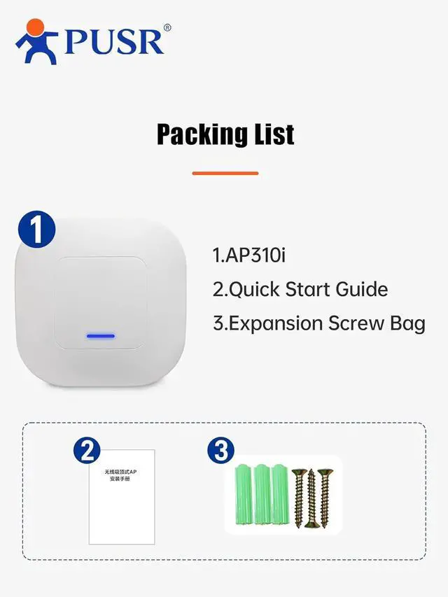 Alt view image 6 of 6 - WiFi 6 Ceiling AP Dual Band Wireless Access Point AX3000 Multiple Modes Router, AP and Repeater Support 802.3at PoE Up to 256 End Users USR-AP310i
