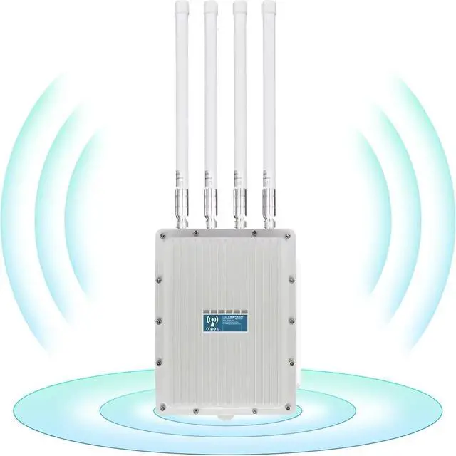 Main image of AX1200 Outdoor WiFi 5 Repeater & Extender, Dual Band Outdoor Wireless Access Point Bridge with 4 High Gain Antennas, Gigabit Port, Poe Powered, Support MU-MIMO, Seamless Roaming, Cloud Access