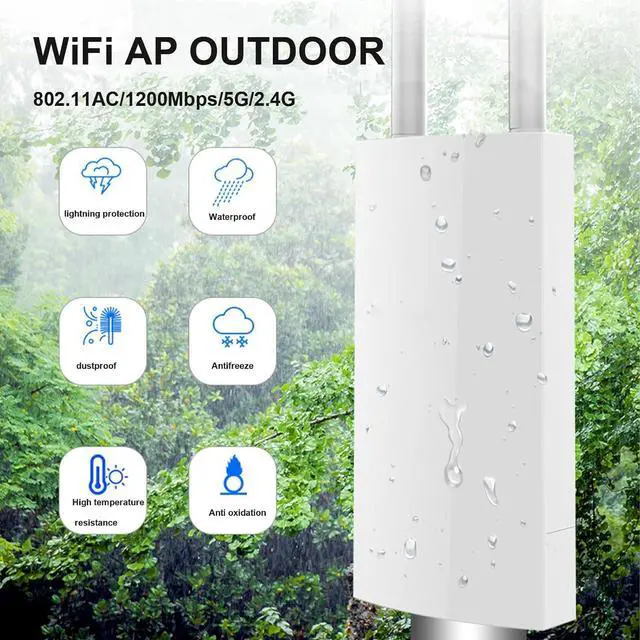 Alt view image 2 of 7 - WiFi AP Outdoor Access Point - Wireless Access Point Outdoor Wireless AP AC1200 Dual Band 5G/2.4GHZ Wiress AP Outdoor Access Point,Outdoor WiFi with POE and Gigabit ethernet,Wireless Access Points