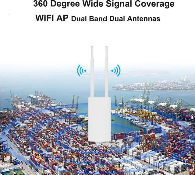 Alt view image 6 of 7 - WiFi AP Outdoor Access Point - Wireless Access Point Outdoor Wireless AP AC1200 Dual Band 5G/2.4GHZ Wiress AP Outdoor Access Point,Outdoor WiFi with POE and Gigabit ethernet,Wireless Access Points