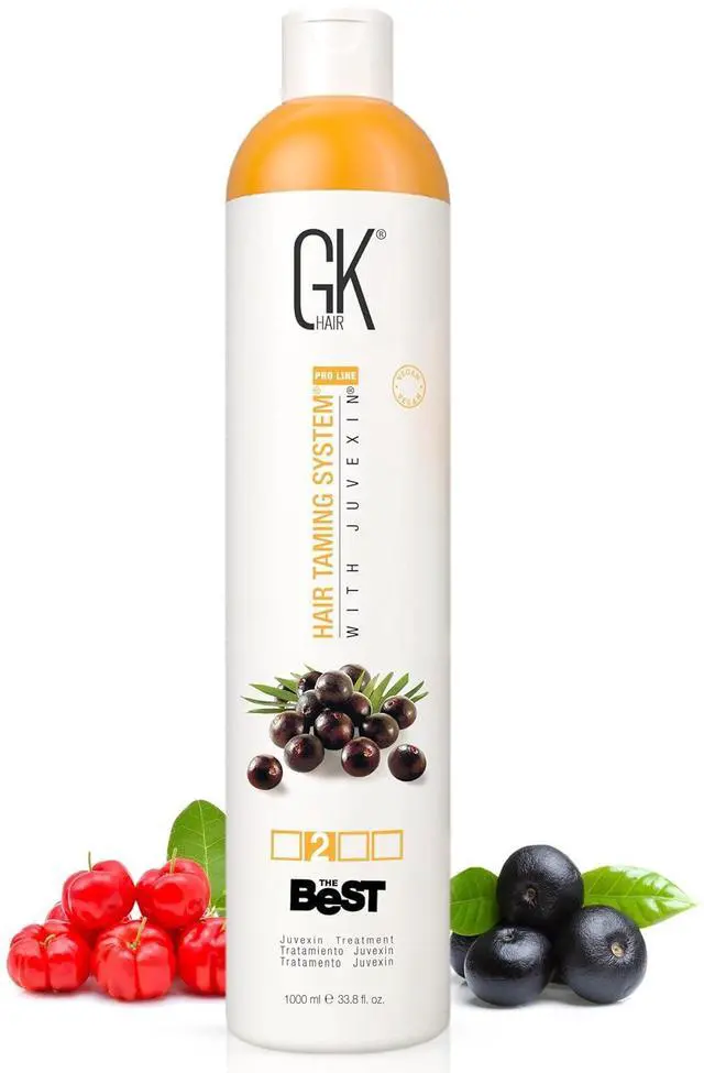 Main image of GK HAIR Global Keratin The Best ACAI (33.8 Fl Oz/1000ml) Smoothing Keratin Hair Treatment - Professional Brazilian Complex Blowout Straightening For Silky Smooth & Frizz Free Hair
