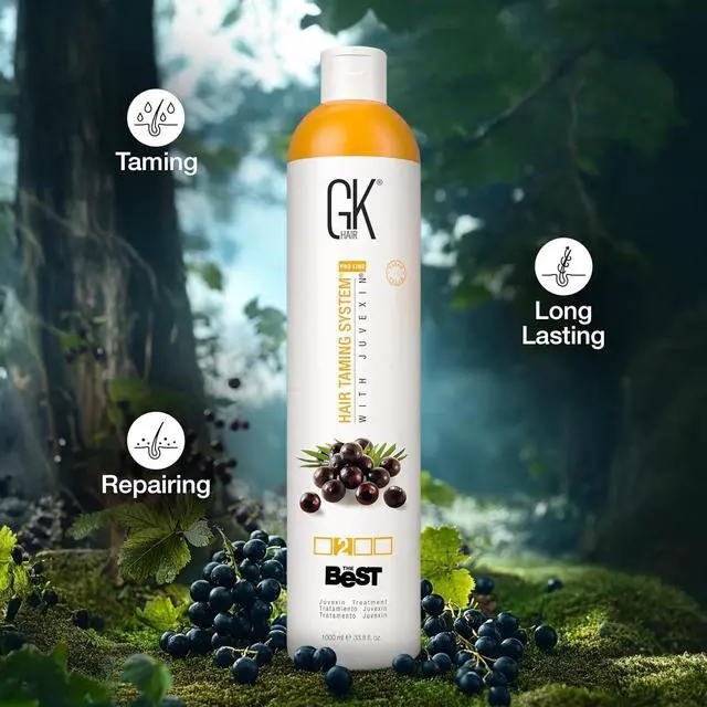 Alt view image 7 of 7 - GK HAIR Global Keratin The Best ACAI (33.8 Fl Oz/1000ml) Smoothing Keratin Hair Treatment - Professional Brazilian Complex Blowout Straightening For Silky Smooth & Frizz Free Hair