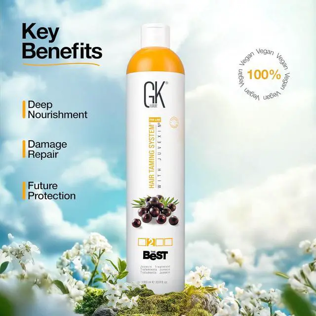 Alt view image 6 of 7 - GK HAIR Global Keratin The Best ACAI (33.8 Fl Oz/1000ml) Smoothing Keratin Hair Treatment - Professional Brazilian Complex Blowout Straightening For Silky Smooth & Frizz Free Hair