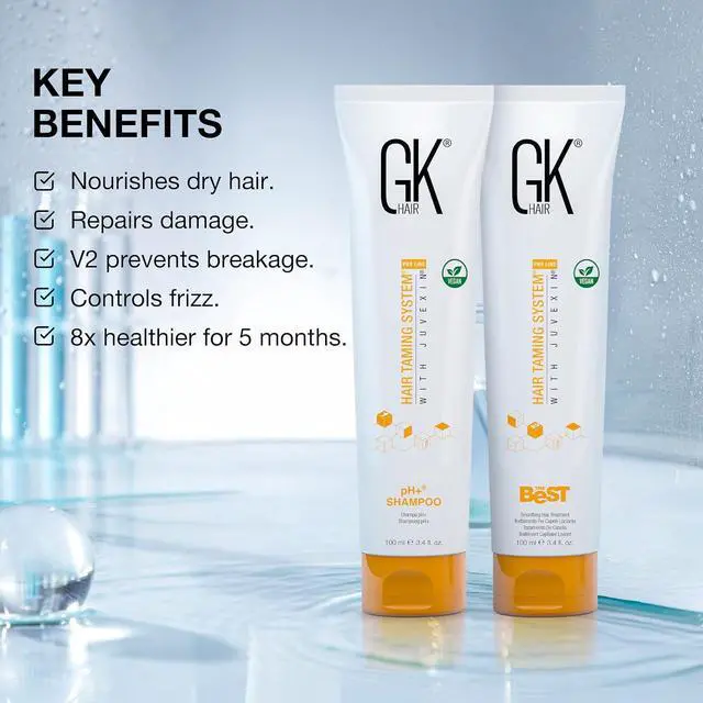 Alt view image 3 of 7 - GK HAIR Global Keratin Professional Brazilian Keratin Hair Treatment Kit (100ml/3.4 Fl. Oz.) With PH shampoo- The Best Smoothing & Strengthening to make Hair Healthy - Formaldehyde free, Sulfate-free