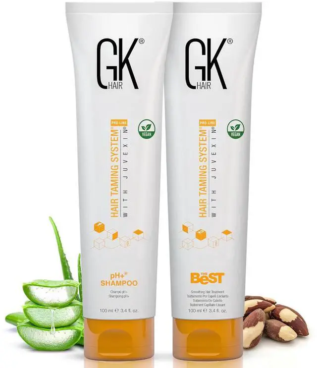 Main image of GK HAIR Global Keratin Professional Brazilian Keratin Hair Treatment Kit (100ml/3.4 Fl. Oz.) With PH shampoo- The Best Smoothing & Strengthening to make Hair Healthy - Formaldehyde free, Sulfate-free