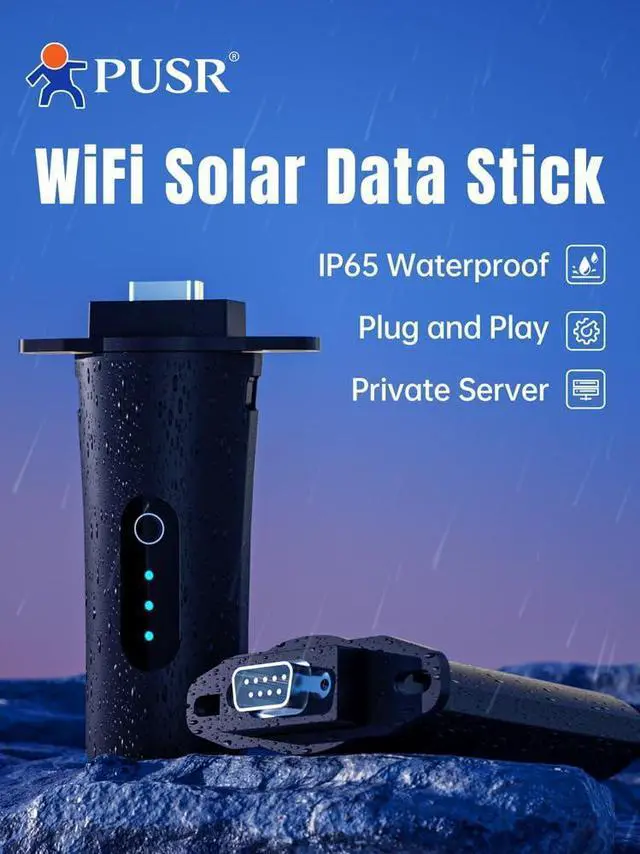 Alt view image 2 of 6 - WiFi Solar Data Stick Plug-and-Play, IP65 Waterproof, Private Server Supported Rich protocols: TCP/UDP/HTTP WiFi Stick Logger Solar Inverter Stick USR-S100-WA12