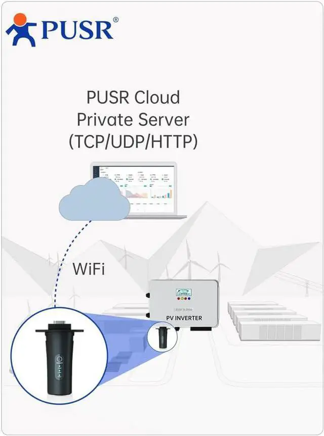 Alt view image 4 of 6 - WiFi Solar Data Stick Plug-and-Play, IP65 Waterproof, Private Server Supported Rich protocols: TCP/UDP/HTTP WiFi Stick Logger Solar Inverter Stick USR-S100-WA12