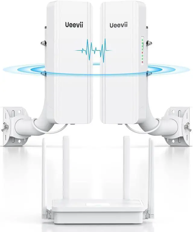 Main image of UeeVii Wireless Bridge Point to Point Outdoor, WR3000K WiFi Router Kit with 2-Pack WiFi Bridge Bracket Mount