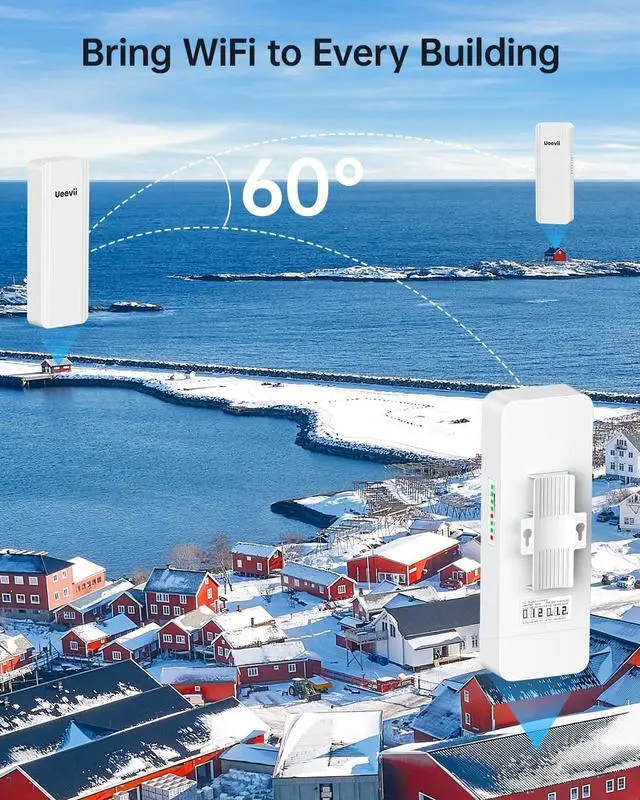 Alt view image 4 of 7 - UeeVii Wireless Bridge Point to Point Outdoor, WR3000K WiFi Router Kit with 2-Pack WiFi Bridge Bracket Mount