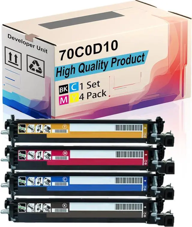 Main image of 70C0D10 Developer Unit Compatible for Lexmark CX310dn CX310n CX317dn CX410dte CX417de CX510dthe Printers, High Yield 40000 Pages, Print More Pages (4-Pack BK/C/M/Y)