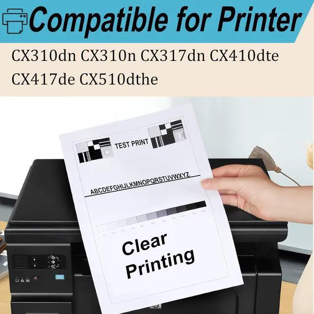 Alt view image 2 of 7 - 70C0D10 Developer Unit Compatible for Lexmark CX310dn CX310n CX317dn CX410dte CX417de CX510dthe Printers, High Yield 40000 Pages, Print More Pages (4-Pack BK/C/M/Y)