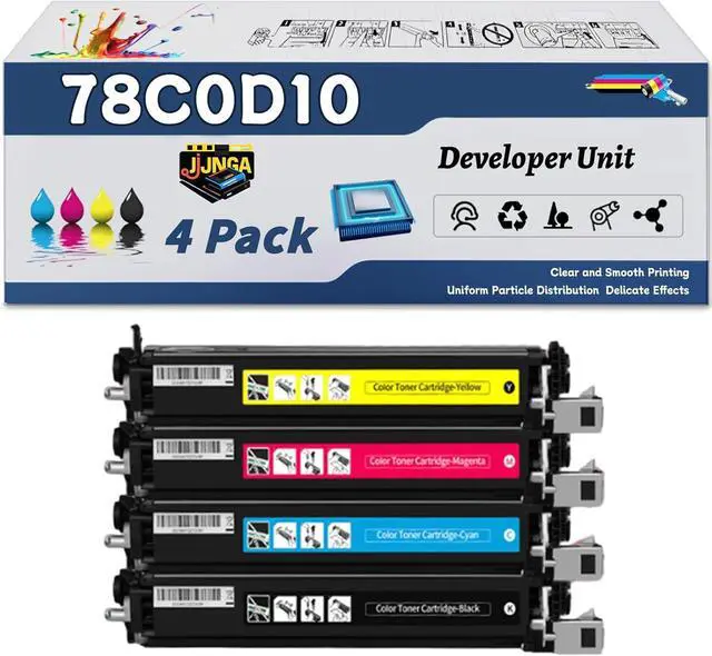 Main image of 78C0D10 Developer Unit is Compatible for Lexmark C2325 C2425 C2535 C2240 MC2325 MC2425 MC2535 MC2640 XC2235 Printers (4-Pack BK/C/M/Y)