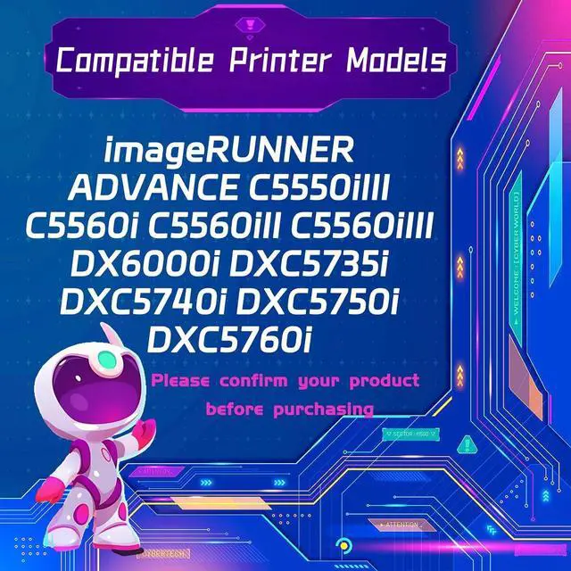 Alt view image 2 of 7 - GPR-55 Developer Unit is Compatible for Canon imageRUNNER Advance C5550iIII C5560i C5560iII C5560iIII DX6000i DXC5735i DXC5740i DXC5750i Printers (1 Pack Cyan)