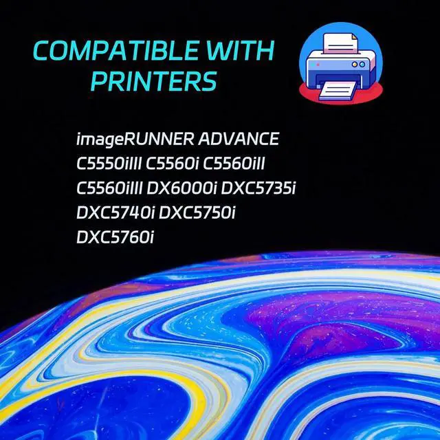 Alt view image 2 of 7 - High Yield GPR-55 Developer Unit Compatible for Canon imageRUNNER Advance C5550iIII C5560i C5560iII C5560iIII DX6000i DXC5735i DXC5740i DXC5750i DXC5760i Printers, Print Clearly (3 Pack Black)