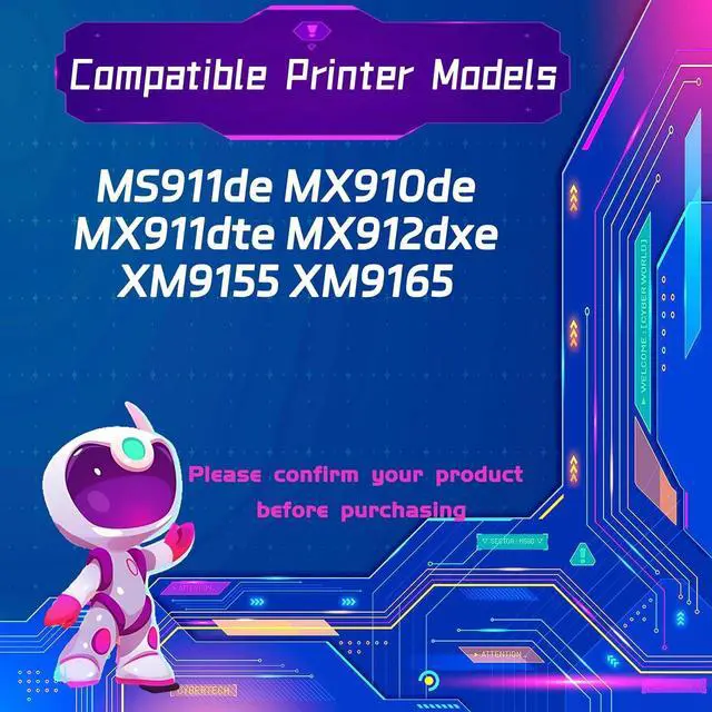 Alt view image 2 of 7 - 40X9936 Developer Unit is Compatible for Lexmark MS911de MX910de MX911dte MX912dxe XM9155 XM9165 Printers, High Yield 50000 Pages, with Chip for Long-Lasting Durability (1 Pack Black)