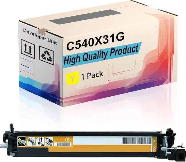 Main image of C540X31G Developer Unit Compatible for Lexmark X544DW X544N X546DTN X548DE X548DTE Printers, High Yield 30000 Pages, Print More Pages (1 Pack Yellow)