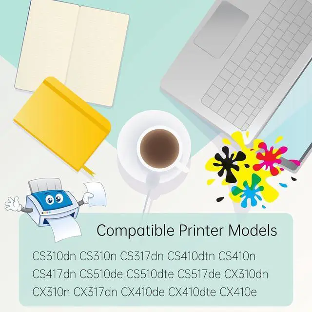 Alt view image 2 of 7 - CS CX310 Developer Unit Compatible with Lexmark CS310dn CS310n CS317dn CS410dtn CS410n CS417dn CS510de CS510dte CS517de CX310dn CX310n CX317dn CX410de CX410dte CX410e Printers (3 Pack Black)