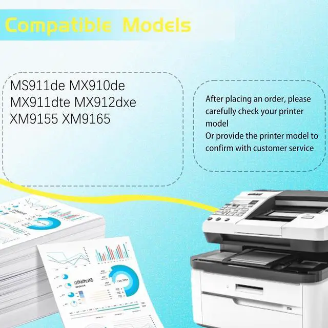 Alt view image 2 of 7 - 40X9936 Developer Unit Compatible for Lexmark MS911de MX910de MX911dte MX912dxe XM9155 XM9165 Printers, High Production Replacement (1 Pack Black)