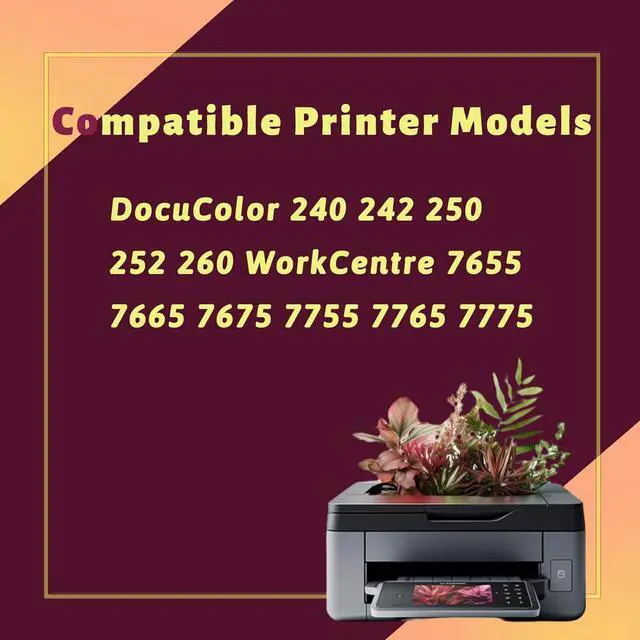 Alt view image 2 of 7 - DC250 Developer Unit Compatible for Xerox DocuColor 240 242 250 252 260 WorkCentre 7655 7665 7675 7755 7765 7775 Printers, Print Up to 90000 Pages, Bright Colors (1 Pack Yellow)