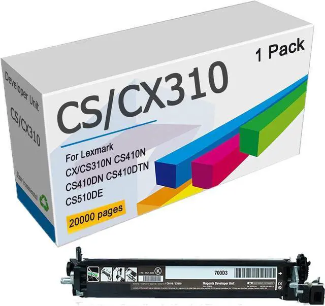 Main image of CS310 Developer Unit Compatible for Lexmark CS310N CS310DN CS410N CS410DN CS410DTN CS510DTE Printers, High Yield 20000 Pages, with Chip,Black-1 Pack