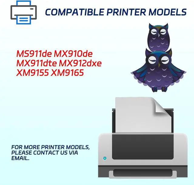Alt view image 2 of 7 - 40X9936 Developer Unit Compatible for Lexmark MS911de MX910de MX911dte MX912dxe XM9155 XM9165 Printers, with Chip, High Yield 50000 Pages, Vivid Colors (1 Pack Black)