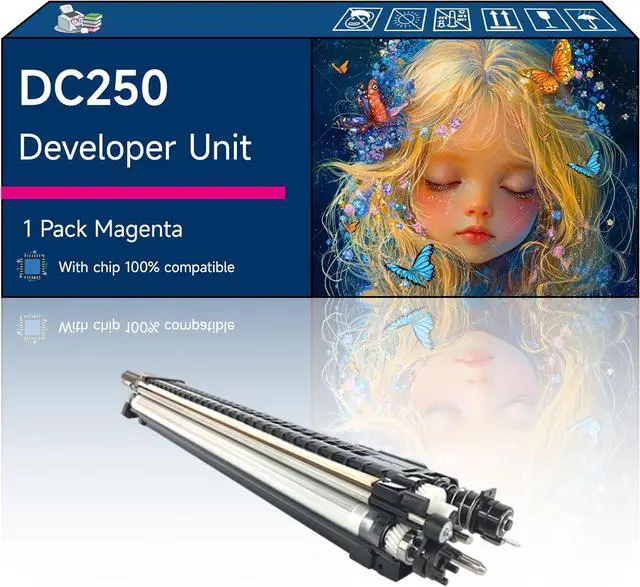 Main image of DC250 Developer Unit Compatible with Xerox DocuColor 240 242 250 252 260 WorkCentre 7655 7665 7675 7755 7765 Printers (1 Pack Magenta)