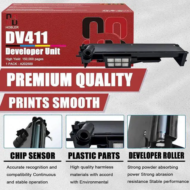 Alt view image 4 of 7 - DV411 Developer Unit Compatible for Konica Minolta DV-411 A202500 Developer Unit Work for Konica Minolta Bizhub 223 283 7828 363 423 36 42 Printers