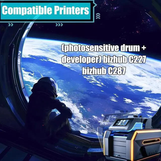 Alt view image 2 of 7 - Replacement Parts Imaging Unit IU214 Compatible with Konica Minolta (photosensitive Drum + Developer) bizhub C227 bizhub C287 Printers, Contains Chip and Clear Printing (Yellow)