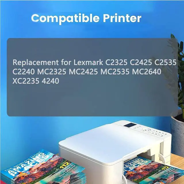 Alt view image 3 of 6 - Compatible Developer Unit for Lexmark MC2325 78C0D10 78C0D20 78C0D30 78C0D40 High Yield Work with C2325 C2425 C2535 C2240 MC2325 MC2425 MC2535 MC2640 XC2235 4240 Printer 12500 Pages,Yellow-1 Pack