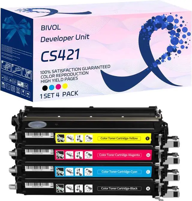 Main image of CS421 Developer Unit Compatible for Lexmark CS421 CS521 CS622 CX421 CX522 CX622 CX625 Printer, with Chip, High Yield 12500 Pages, Vivid Colors (Multicolor)