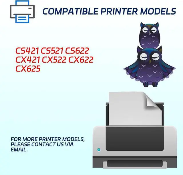 Alt view image 2 of 7 - CS421 Developer Unit Compatible for Lexmark CS421 CS521 CS622 CX421 CX522 CX622 CX625 Printer, with Chip, High Yield 12500 Pages, Vivid Colors (Multicolor)