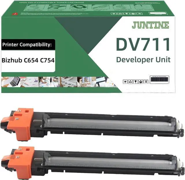 Main image of DV711 DV-711 Developer Unit Replacement for Konica Minolta DV711 A2X203D Developer Unit Compatible with Bizhub C654 C754 Printer 200,000 High Pages (Black-2Pack)