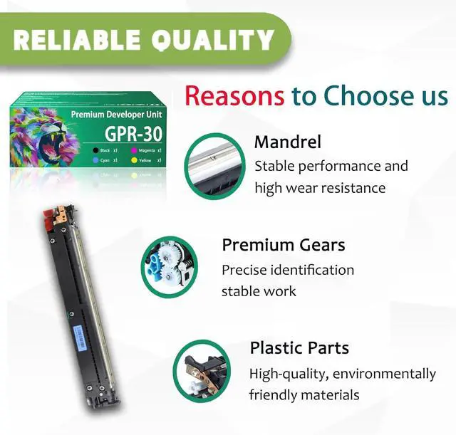 Alt view image 4 of 7 - GPR-30 Developer Unit Compatible for Canon GPR-30 GPR-31 NPG-45 NPG-46C-EXV28 C-EXV29 Developer Unit Work for Canon Image Runner Advance C5051 C5030 C5035 Printers 1 Yellow Pack