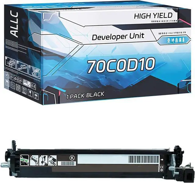 Main image of Compatible for Lexmark 70C0D10 70C0D20 70C0D30 70C0D40 Developer Unit Work for Lexmark CS510de CS510dte CS517de CX510de CX510dhe CX510dthe Printers, with Chip, High Yield 30000 Pages (Black)