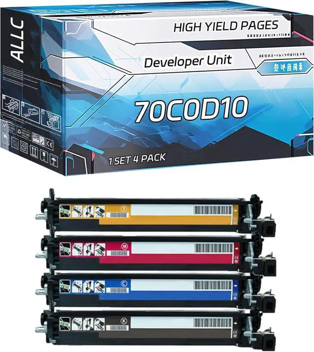 Main image of 70C0D10 70C0D20 70C0D30 70C0D40 Developer Unit Compatible with Lexmark CX310dn CX310n CX317dn CX410de CX410dte CX410e CX417de Printers, High Yield 30000 Pages (Multicolor)