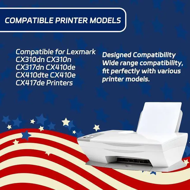 Alt view image 2 of 7 - 70C0D10 70C0D20 70C0D30 70C0D40 Developer Unit Compatible with Lexmark CX310dn CX310n CX317dn CX410de CX410dte CX410e CX417de Printers, High Yield 30000 Pages (Multicolor)