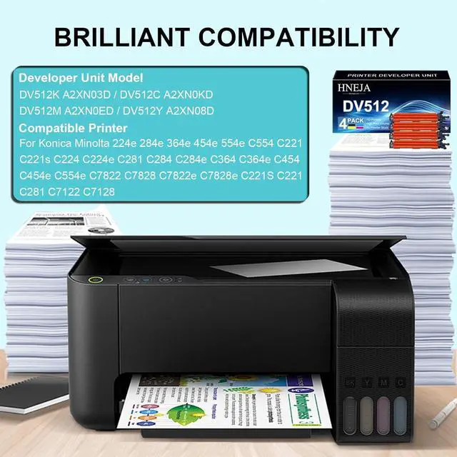 Alt view image 2 of 6 - DV512 High Yield Developer Unit Replacement Compatible A2XN03D A2XN0KD A2XN0ED A2XN08 for Konica Minolta C224 C224e C284 C284e C364 C364e C454 C454e C554 C554e Printer,Magenta-1 Pack