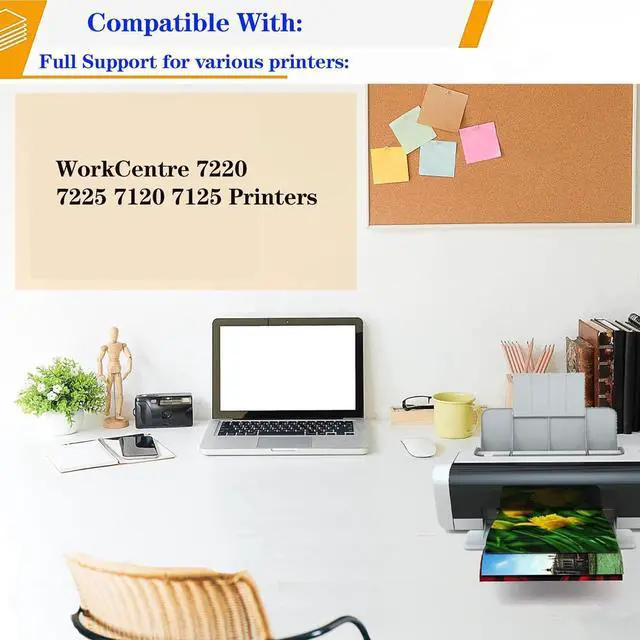 Alt view image 2 of 7 - Compatible Replacement for Xerox WC7125 013R00657 013R00658 013R00659 013R00660 Developer Unit Work with 7220 7225 7120 7125 Printer 1 Cyan