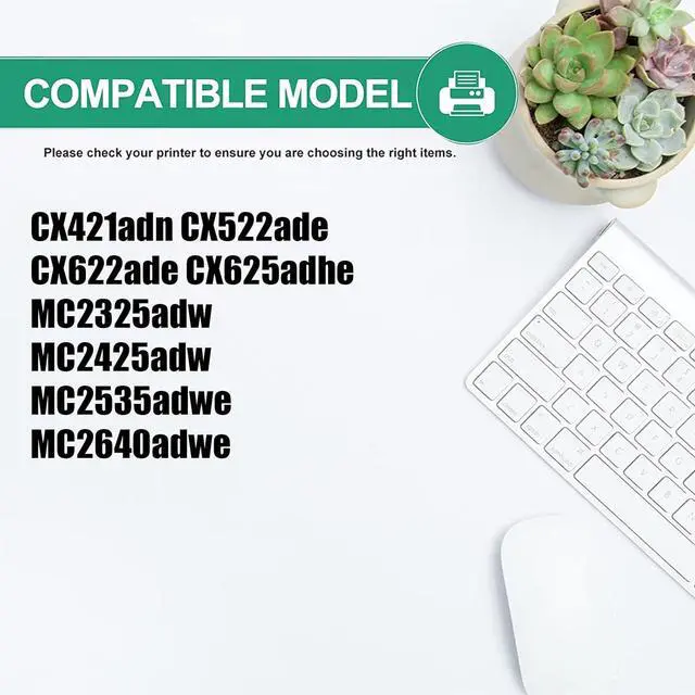 Alt view image 3 of 7 - Compatible Drum Unit Replacement for Lexmark 78C0ZV0 Black / Color Imaging Drum Kit ,High Yield Work with CX421adn CX522ade CX622ade CX625 MC2425 MC2535 1Set