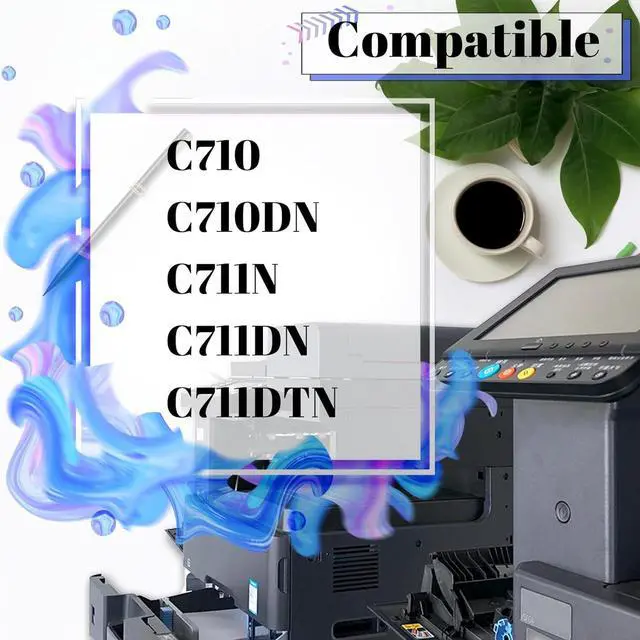 Alt view image 2 of 7 - Compatible Drum Unit Replacement for OKI C710dn,Work for OKI C710 C710DN C711N C711DN C711DTN Printer 1-Black