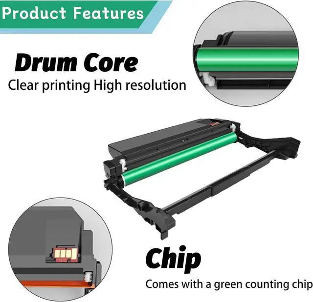 Alt view image 4 of 7 - WC3215 Drum Unit Replacement Compatible for Xerox WorkCentre 3215 3225 for Phaser 3052 3260 Printer 1 Black