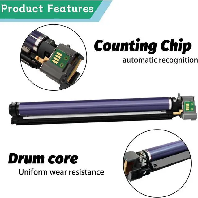 Alt view image 4 of 7 - WC7425 Drum Unit, Replacement 013R00647 Drum Unit, Compatible for Xerox WorkCentre 7425 7428 7435 Printer 1 Yellow