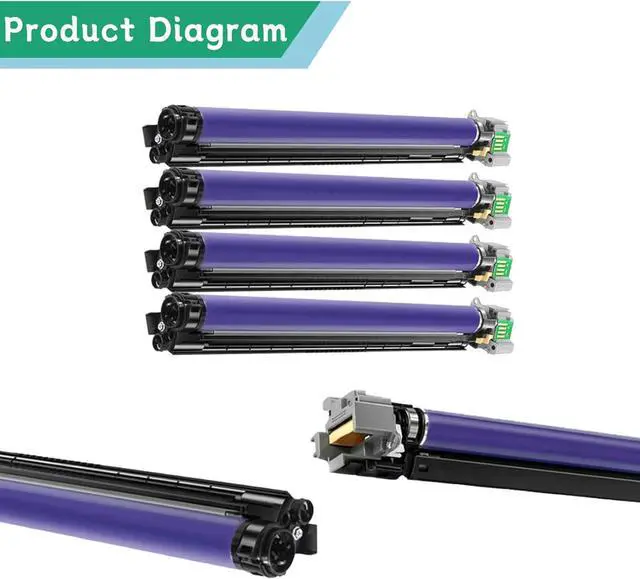 Alt view image 5 of 7 - WC7425 Drum Unit, Replacement 013R00647 Drum Unit, Compatible for Xerox WorkCentre 7425 7428 7435 Printer 1 Yellow