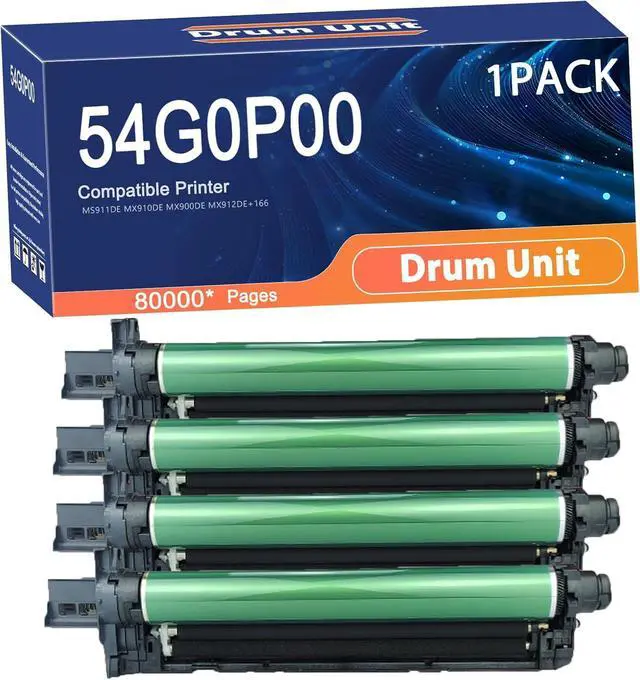 Main image of Compatible MS911 54G0P00 Drum Unit Replacement for Lexmark Printers to Use with MS911DE MX910DE MX900DE MX912DE+166 Printer,Long-Lasting and Accurate Printing 4set