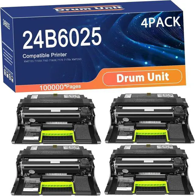 Main image of Compatible 24B6025 XM7155 Drum Unit Replacement for Lexmark Printers to Use with XM7155 XM7155X XM7163 XM7163X XM7170 XM7170x XM7263 Printer,Long-Lasting Printing 4set