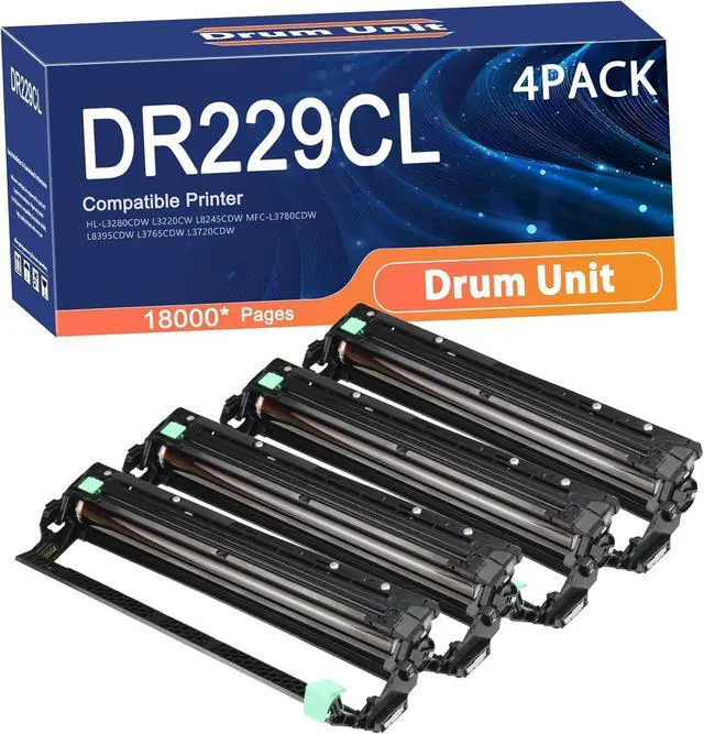 Main image of Compatible DR229CL Drum Unit Replacement for Brother DR-229CL Printers to Use with HL-L3280CDW L3220CW L8245CDW MFC-L3780CDW L8395CDW L3765CDW L3720CDW Printer 4set
