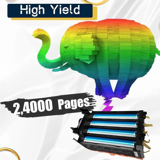 Alt view image 4 of 7 - 330-3108 Drum Unit Compatible for Dell 1320c 2150cdn 2150cn 2130cn 2135cn 2155cdn 2155cn Printer,Drum Cartridge/Imaging Unit 2 Pack