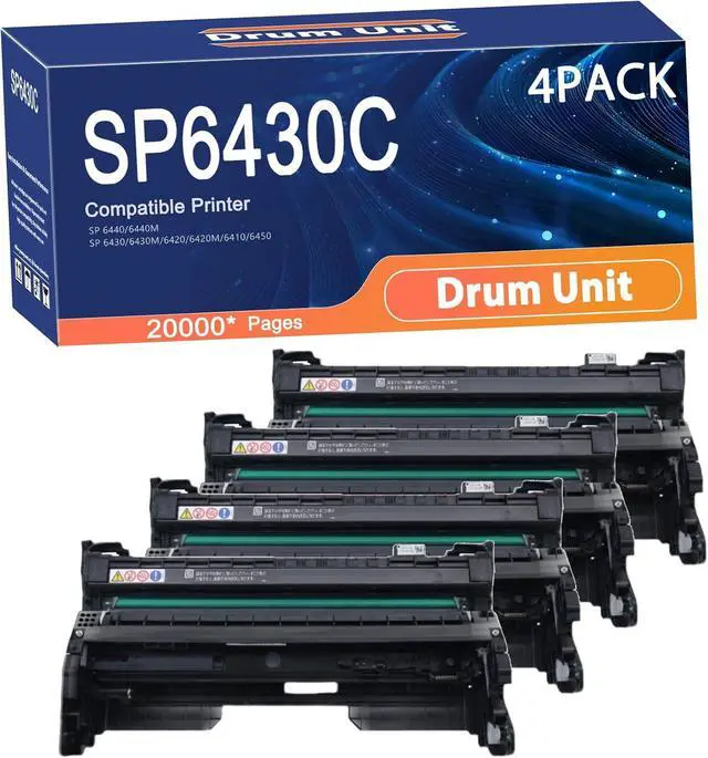 Main image of Compatible SP6430C Drum Unit Replacement for Ricoh SP 6430C Printers to Use with SP6430DN SP6400 SP6410 SP6420 SP6430C SP6440M SP6450 Printer,Long-Lasting and Accurate 4set
