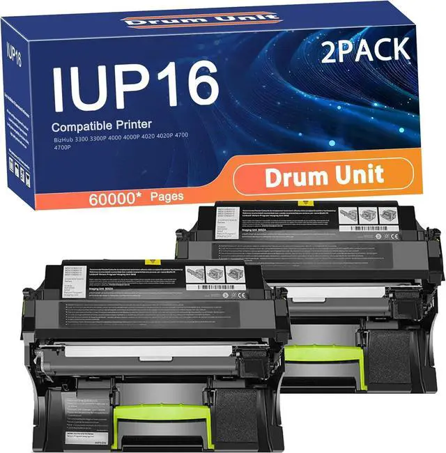 Main image of Compatible IUP16 IUP17 Drum Unit Replacement for Konica Minolta IUP-16 IUP-17 Printers to Use with BizHub 3300 3300P 4000 4000P 4020 4020P 4700 4700P Printer 2set