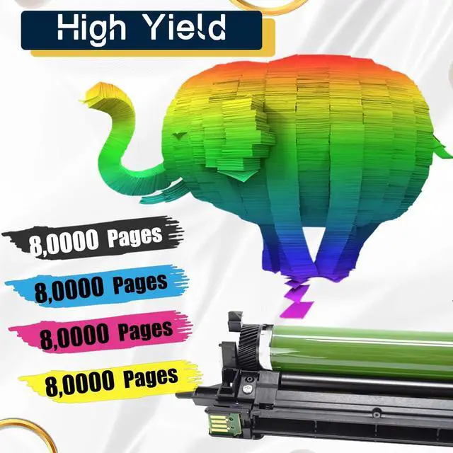 Alt view image 3 of 7 - Compatible for Xerox C7020 113R00780 Drum Unit Works for Versalink C7020 C7025 C7030 Printer,Drum Cartridge/Imaging Unit Yellow 1 Pack